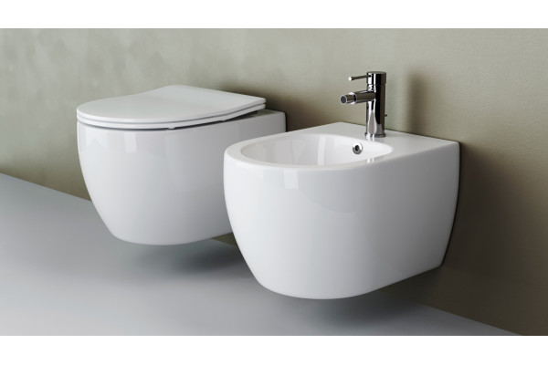 Биде подвесное Ceramica Nova Play CN3002 цвет белый, овальное, 37x49 см