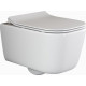 Унитаз подвесной Ceramica Nova New Day CN3005 с микролифтом, безободковый, белый, прямоугольный, 35x51 см