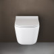 Унитаз подвесной Ceramica Nova New Day CN3005 с микролифтом, безободковый, белый, прямоугольный, 35x51 см