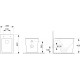 Унитаз приставной Ceramica Nova Cubic Rimless CN1809 с микролифтом, безободковый, белый, прямоугольный, 34.5x52 см