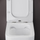 Унитаз приставной Ceramica Nova Cubic Rimless CN1809 с микролифтом, безободковый, белый, прямоугольный, 34.5x52 см