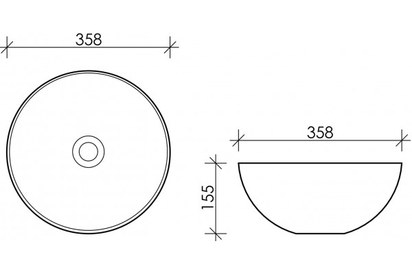 Рукомойник Ceramica Nova Element CN6004 круглая, цвет черный, на столешницу
