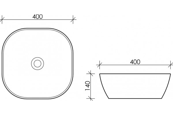Рукомойник Ceramica Nova Element CN5006 квадратная, цвет белый, на столешницу