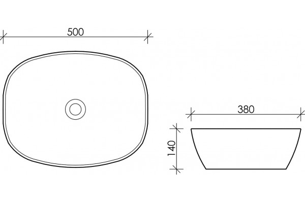Раковина Ceramica Nova Element CN5005 прямоугольная, цвет белый, на столешницу