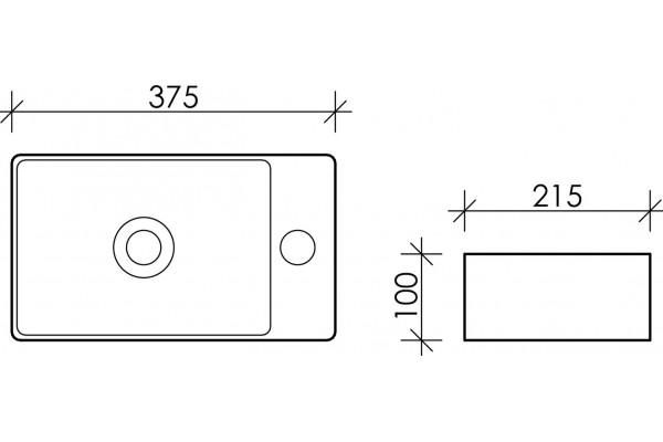 Рукомойник Ceramica Nova Element CN5007 прямоугольная, цвет белый, на столешницу