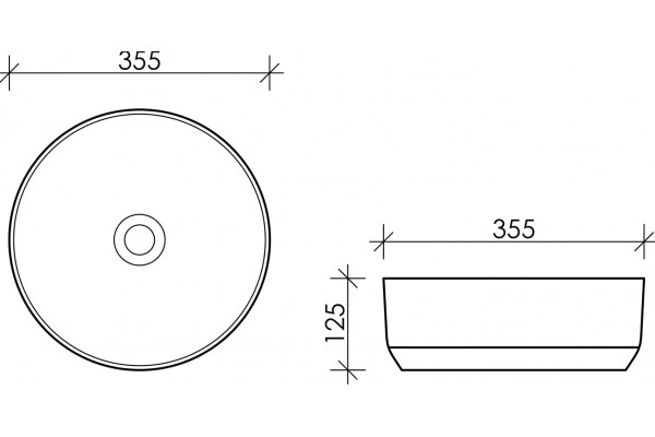 Рукомойник Ceramica Nova Element CN6007 круглая, цвет черный, на столешницу