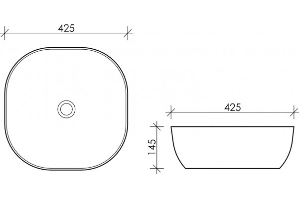 Рукомойник Ceramica Nova Element CN6010 квадратная, цвет белый, на столешницу