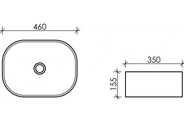 Рукомойник Ceramica Nova Element CN6018 прямоугольная, цвет белый, на столешницу