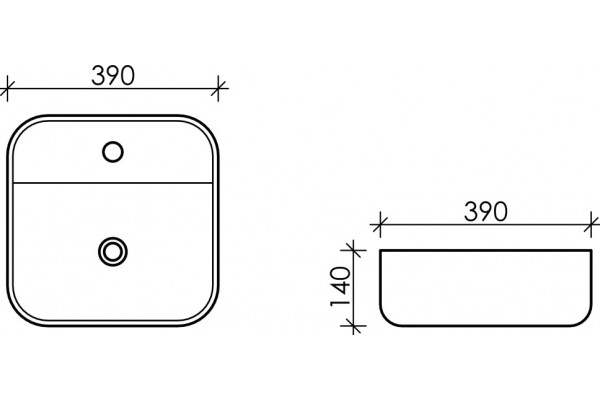Рукомойник Ceramica Nova Element CN5014 квадратная, цвет белый, на столешницу