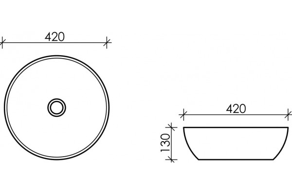 Рукомойник Ceramica Nova Element CN5024 круглая, цвет белый, на столешницу
