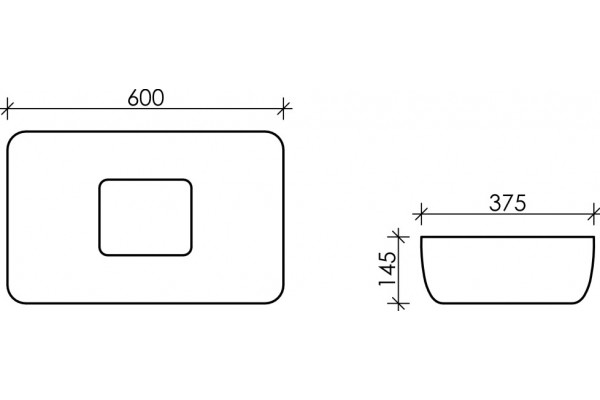 Раковина Ceramica Nova Element CN5021 прямоугольная, цвет белый, на столешницу