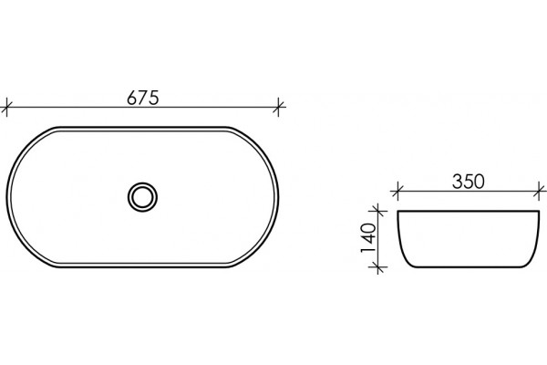 Раковина Ceramica Nova Element CN5022 овальная, цвет белый, на столешницу