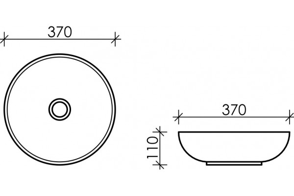 Рукомойник Ceramica Nova Element CN6020 круглая, цвет белый, на столешницу