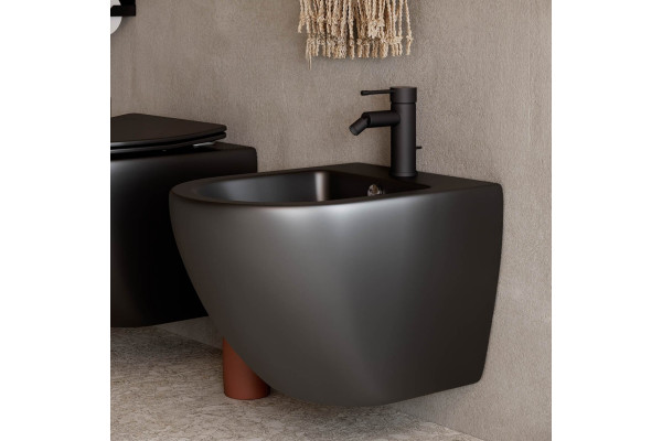 Биде подвесное Ceramica Nova Metropol CN4003MB цвет черный, овальное, 36.5x49 см