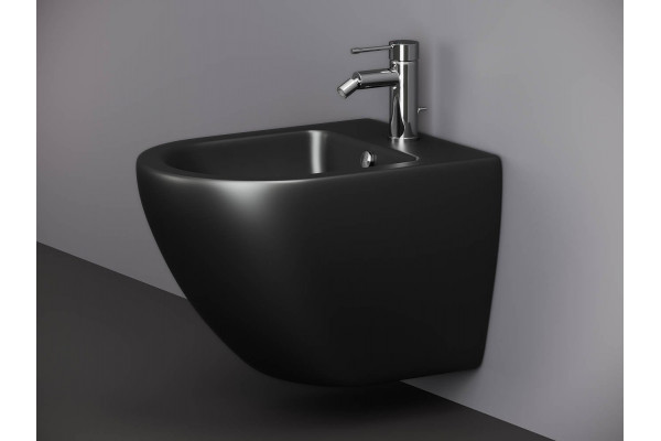 Биде подвесное Ceramica Nova Metropol CN4003MB цвет черный, овальное, 36.5x49 см