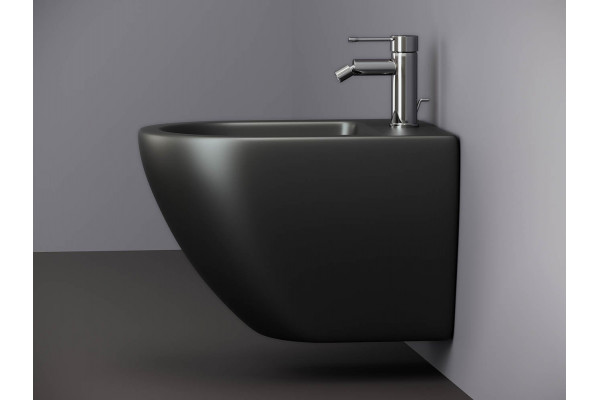 Биде подвесное Ceramica Nova Metropol CN4003MB цвет черный, овальное, 36.5x49 см
