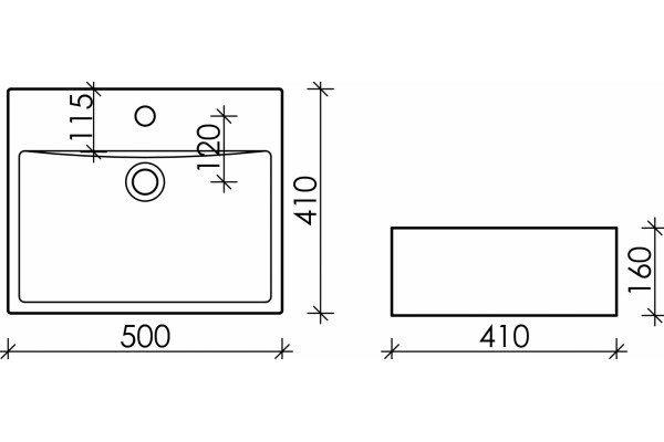 Раковина Ceramica Nova Element CN6040 прямоугольная, цвет белый