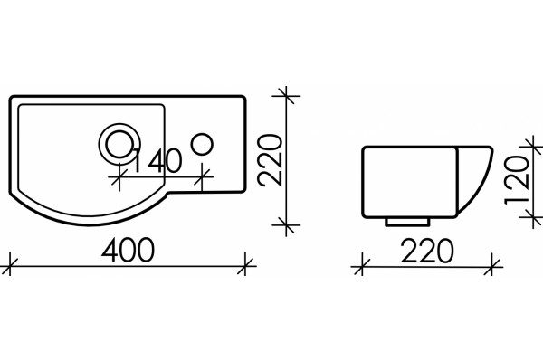 Рукомойник Ceramica Nova Element CN6039L прямоугольная, цвет белый