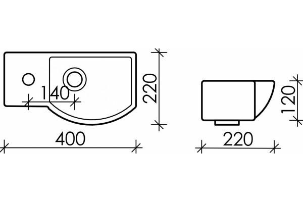 Рукомойник Ceramica Nova Element CN6039R прямоугольная, цвет белый