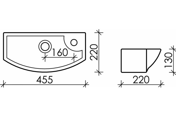 Рукомойник Ceramica Nova Element CN6038L прямоугольная, цвет белый