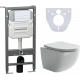Комплект Унитаз подвесной Ceramica Nova Forma CN3009 безободковый, с микролифтом + Система инсталляции для унитазов Envision CN1002W с кнопкой смыва и шумоизоляционной панелью, цвет белый