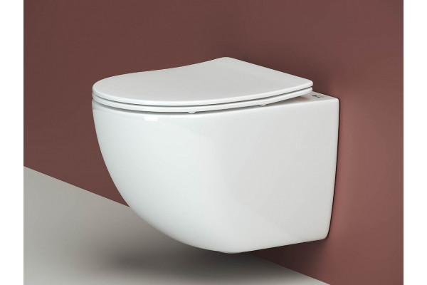 Комплект Унитаз подвесной Ceramica Nova Forma CN3009 безободковый, с микролифтом + Система инсталляции для унитазов Envision CN1001CH с кнопкой смыва и шумоизоляционной панелью, цвет белый