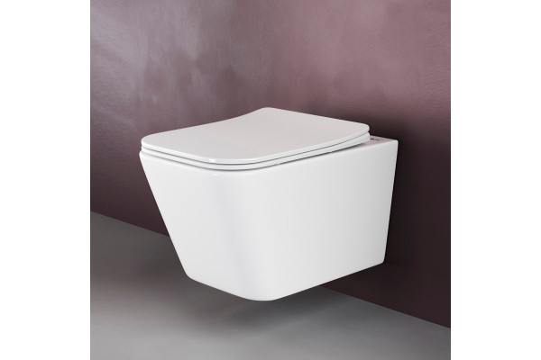 Комплект Унитаз подвесной Ceramica Nova Metric Rimless CN3007 с микролифтом, безободковый + Система инсталляции для унитазов Ceramica Nova Envision CN1001W с кнопкой смыва и шумоизоляционной панелью, цвет белый
