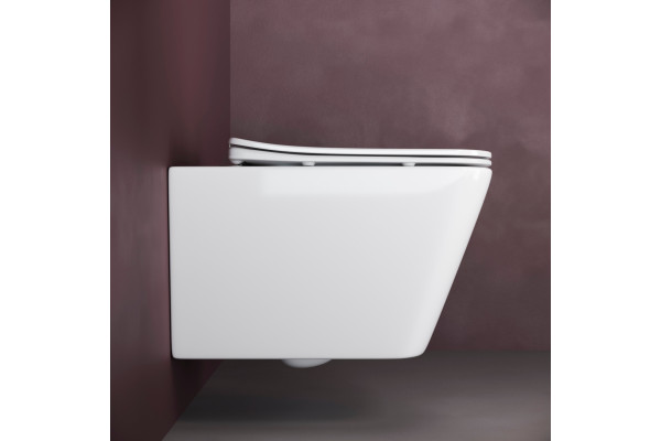 Комплект Унитаз подвесной Ceramica Nova Metric Rimless CN3007 с микролифтом, безободковый + Система инсталляции для унитазов Ceramica Nova Envision CN1001W с кнопкой смыва и шумоизоляционной панелью, цвет белый