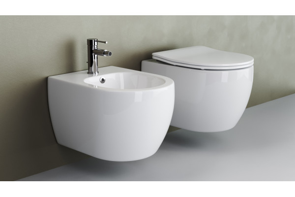 Комплект Унитаз подвесной Ceramica Nova Play CN3001 безободковый, с микролифтом + Система инсталляции для унитазов Envision CN1001CH с кнопкой смыва и шумоизоляционной панелью, цвет белый