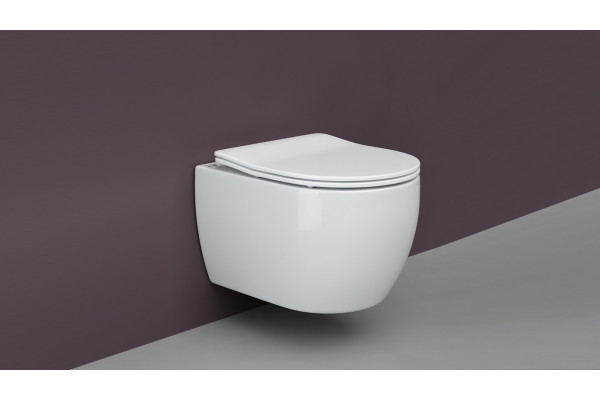 Комплект Унитаз подвесной Ceramica Nova Play CN3001 безободковый, с микролифтом + Система инсталляции для унитазов Envision CN1001CH с кнопкой смыва и шумоизоляционной панелью, цвет белый