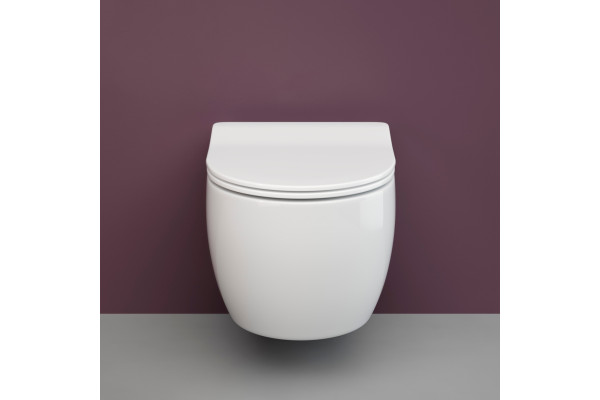 Комплект Унитаз подвесной Ceramica Nova Play CN3001 безободковый, с микролифтом + Система инсталляции для унитазов Envision CN1001W с кнопкой смыва и шумоизоляционной панелью, цвет белый