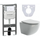 Комплект Унитаз подвесной Ceramica Nova Forma CN3009 + Система инсталляции для унитазов Envision CN1001W с кнопкой смыва и шумоизоляционной панелью, цвет белый,  в современном стиле