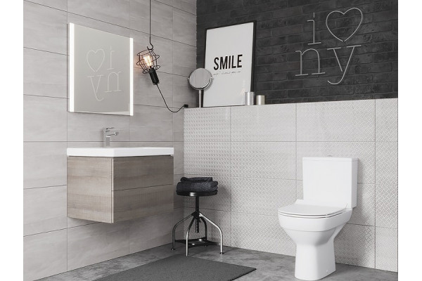 Унитаз-компакт Cersanit City new clean on 011 безободковый белый, овальный, 37.5x67 см