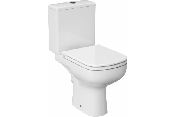 Унитаз-компакт Cersanit Colour CLEAN ON 011 безободковый белый, прямоугольный, 37x65 см