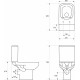 Унитаз-компакт Cersanit Colour CLEAN ON 011 безободковый белый, прямоугольный, 37x65 см