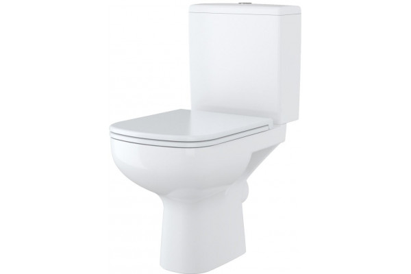 Унитаз-компакт Cersanit Colour CLEAN ON 011 безободковый белый, прямоугольный, 37x65 см