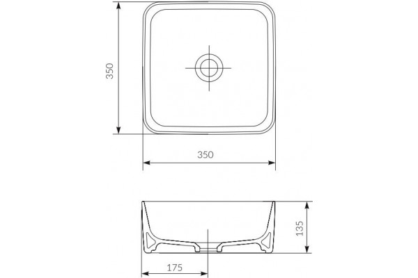 Рукомойник Cersanit Crea UM-CRE35/1-oc-S square квадратная, цвет белый