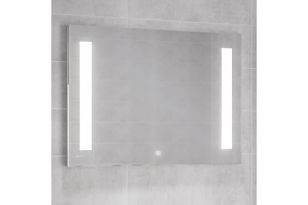Зеркало Cersanit LED 020 base 80, с подсветкой, сенсор на зеркале, прямоугольное