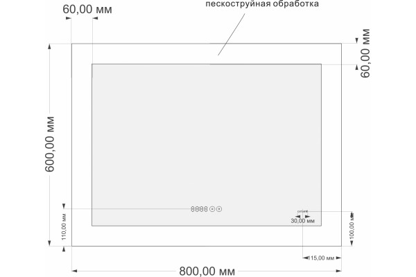Зеркало Cersanit LED 060 pro 80, с подсветкой, прямоугольное