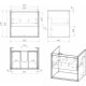 Тумба с раковиной Cersanit Louna 60, подвесная, с ящиками, глянцевая