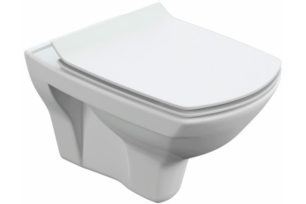 Унитаз подвесной Cersanit CARINA XL Clean On DPL EO slim белый, прямоугольный, 35.5x53.5 см