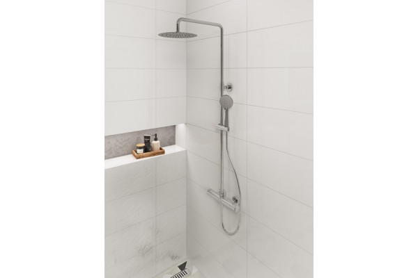 Душевая стойка Cersanit Odra 63069 хром штанга 125 см, шланг металлический 150 см