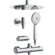 Душевая стойка Cersanit Odra 63069 хром штанга 125 см, шланг металлический 150 см