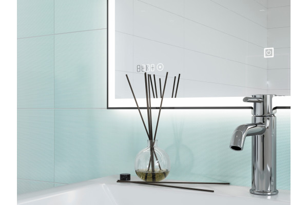 Зеркало Cersanit LED 011 design 80, с подсветкой, прямоугольное, с розеткой