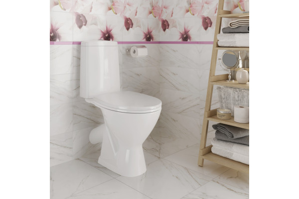 Унитаз-компакт Cersanit Just 64073 031 3/6 TPL белый, 35.3x64.2 см