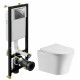 Комплект 3 в 1 инсталляция Cersanit Black + Подвесной унитаз Cerutti Spa Adige Aria CT7837 + кнопка хром в современном стиле