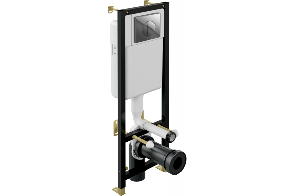 Комплект 3 в 1 инсталляция Cersanit Black + Подвесной унитаз Cerutti Spa Adige Aria CT7837 + кнопка хром в современном стиле
