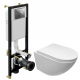 Комплект 3 в 1 инсталляция Cersanit Black + Подвесной унитаз Cerutti Spa Sella aria CT7183 + кнопка хром в современном стиле