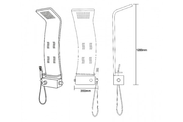 Душевая панель Cerutti SPA Adige B CT8980 цвет черный, шланг 150 см