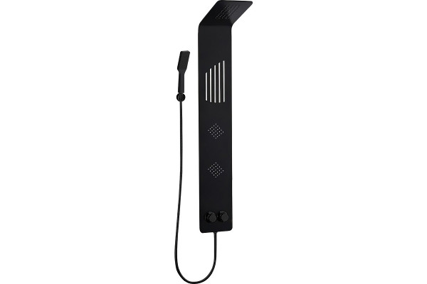 Душевая панель Cerutti SPA Ami B CT8994 цвет черный, шланг 150 см, 2 гидромассажные форсунки